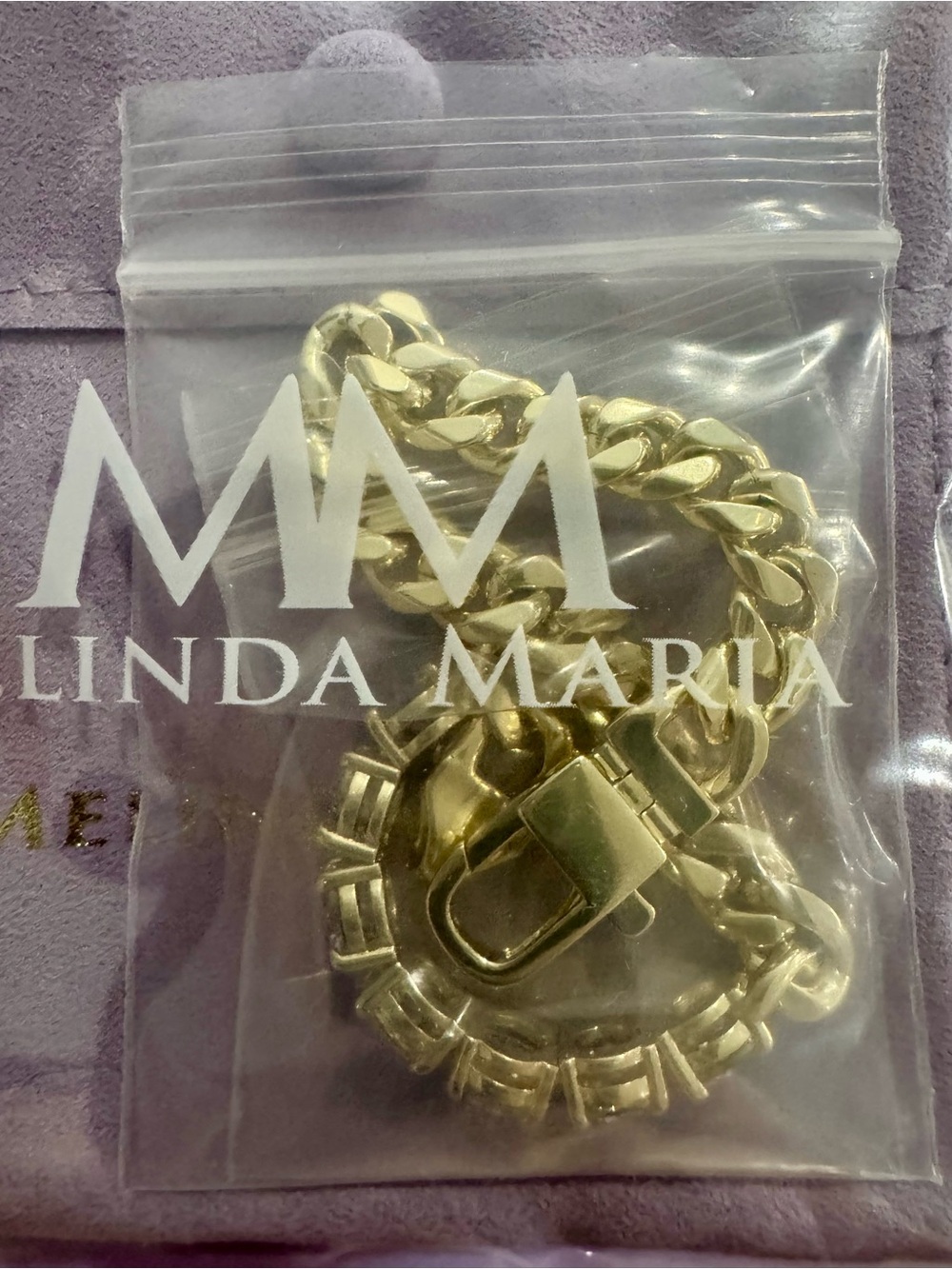NEW Melinda Maria Gold Chain Necklace with Simulated Diamond Accents 16” - Picture 7 of 11